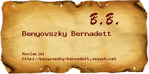 Benyovszky Bernadett névjegykártya