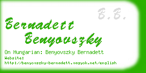 bernadett benyovszky business card
